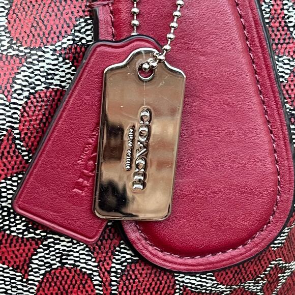 Coach Taxi Signature Red Coated Canvas Top Handles Tote With Matching Wallet - Picture 7 of 12